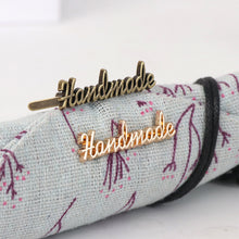 Load image into Gallery viewer, 10pcs Metal Handmade Label Rectangle Zinc Alloy Hand Made Letters Label DIY Bag Hat Crochet Clothes Sewing Accessories
