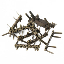 Load image into Gallery viewer, 10pcs Metal Handmade Label Rectangle Zinc Alloy Hand Made Letters Label DIY Bag Hat Crochet Clothes Sewing Accessories
