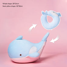 Load image into Gallery viewer, 2 in 1 Deformable U-shape Travel Pillows Adult/Kids Penguins Cat Animal Shape Traveling Cushion Plush Toy Neck Pillow
