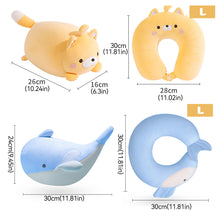 Load image into Gallery viewer, 2 in 1 Deformable U-shape Travel Pillows Adult/Kids Penguins Cat Animal Shape Traveling Cushion Plush Toy Neck Pillow
