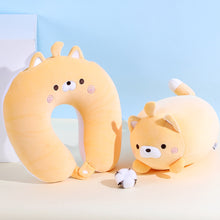 Load image into Gallery viewer, 2 in 1 Deformable U-shape Travel Pillows Adult/Kids Penguins Cat Animal Shape Traveling Cushion Plush Toy Neck Pillow
