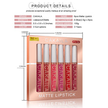Load image into Gallery viewer, 6pcs/set Matte Lipstick Gift Box Waterproof Long Lasting Lip Glaze Lip Gloss Moisturizing Lip Tint Lip Stick Lip Cosmetics
