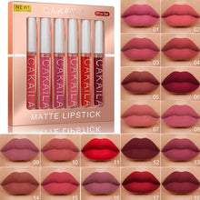 Load image into Gallery viewer, 6pcs/set Matte Lipstick Gift Box Waterproof Long Lasting Lip Glaze Lip Gloss Moisturizing Lip Tint Lip Stick Lip Cosmetics
