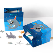 Load image into Gallery viewer, 1pc Kids Birthday Gifts Bag Cartoon Shark Blue Birthday Toys Paper Bag with Handle Widen Thicken Bag Birthday Party Decor Shower Party Gift Bag
