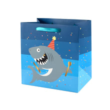 Load image into Gallery viewer, 1pc Kids Birthday Gifts Bag Cartoon Shark Blue Birthday Toys Paper Bag with Handle Widen Thicken Bag Birthday Party Decor Shower Party Gift Bag

