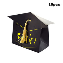 Load image into Gallery viewer, 10pcs Graduation Candy Boxes Gifts Packaging Bags Bachelor Hat Chocolate Gifts Packing Bag For 2024 Congrats Grad Celebration Party Favors
