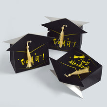 Load image into Gallery viewer, 10pcs Graduation Candy Boxes Gifts Packaging Bags Bachelor Hat Chocolate Gifts Packing Bag For 2024 Congrats Grad Celebration Party Favors
