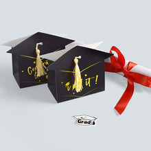 Load image into Gallery viewer, 10pcs Graduation Candy Boxes Gifts Packaging Bags Bachelor Hat Chocolate Gifts Packing Bag For 2024 Congrats Grad Celebration Party Favors

