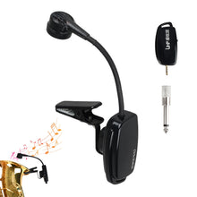 Load image into Gallery viewer, UHF Wireless Saxophone Microphone System Clips over Instrument Receiver Transmitter Trumpet Trombone French Horn
