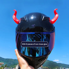 Load image into Gallery viewer, 2Pcs Motorcycle Helmet Decoration Devil's Horns Style Motorbike Helmet Accessories Stickers Cosplay Styling with Sucker
