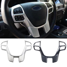 Load image into Gallery viewer, Carbon Fiber Car Steering Wheel Panel Frame Cover Trim Sticker Interior Accessories Decorator for Ford Everest Ranger Endeavour 2015+
