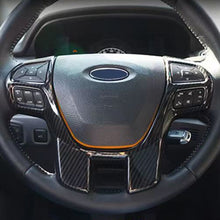 Load image into Gallery viewer, Carbon Fiber Car Steering Wheel Panel Frame Cover Trim Sticker Interior Accessories Decorator for Ford Everest Ranger Endeavour 2015+
