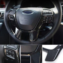 Load image into Gallery viewer, Carbon Fiber Car Steering Wheel Panel Frame Cover Trim Sticker Interior Accessories Decorator for Ford Everest Ranger Endeavour 2015+
