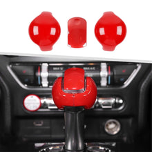 Load image into Gallery viewer, 3Pcs/Set Car Interior Gear Shift Knob Head Decorative Trim Cover Red Black Carbon Fiber For Ford Mustang 2015 - 2019
