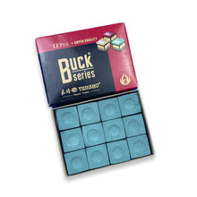 Load image into Gallery viewer, 12PCS/Box Billiard Cue Tip Chalk American Black 8 Pool Cue Tip Square Powder Billiard Supplies Accessories
