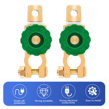 Load image into Gallery viewer, Heavy Duty Car Battery Disconnect Isolator Cut Off Switch 12V 24V Green 17MM Fits Standard Negative Terminal Auto Parts
