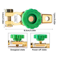 Load image into Gallery viewer, Heavy Duty Car Battery Disconnect Isolator Cut Off Switch 12V 24V Green 17MM Fits Standard Negative Terminal Auto Parts

