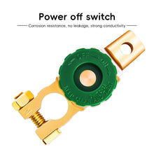 Load image into Gallery viewer, Heavy Duty Car Battery Disconnect Isolator Cut Off Switch 12V 24V Green 17MM Fits Standard Negative Terminal Auto Parts
