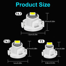 Load image into Gallery viewer, 10Pcs Car Interior Indicator Lights Wedge Dashboard Warming Instrument Light T3 LED T4.2 T4.7 Led Bulb Canbus 3030SMD 12V Auto Lamp
