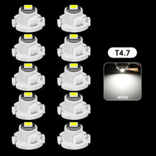 Load image into Gallery viewer, 10Pcs Car Interior Indicator Lights Wedge Dashboard Warming Instrument Light T3 LED T4.2 T4.7 Led Bulb Canbus 3030SMD 12V Auto Lamp
