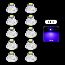 Load image into Gallery viewer, 10Pcs Car Interior Indicator Lights Wedge Dashboard Warming Instrument Light T3 LED T4.2 T4.7 Led Bulb Canbus 3030SMD 12V Auto Lamp
