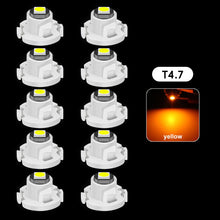 Load image into Gallery viewer, 10Pcs Car Interior Indicator Lights Wedge Dashboard Warming Instrument Light T3 LED T4.2 T4.7 Led Bulb Canbus 3030SMD 12V Auto Lamp
