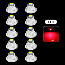 Load image into Gallery viewer, 10Pcs Car Interior Indicator Lights Wedge Dashboard Warming Instrument Light T3 LED T4.2 T4.7 Led Bulb Canbus 3030SMD 12V Auto Lamp
