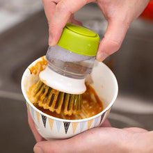Load image into Gallery viewer, Dish Brush with Soap Dispenser Multi-use Soap Dispensing Scrub Brush for Household Universal Kitchen Dish Palm Brush with Tary
