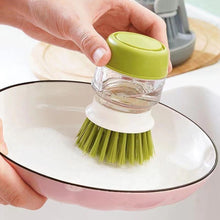Load image into Gallery viewer, Dish Brush with Soap Dispenser Multi-use Soap Dispensing Scrub Brush for Household Universal Kitchen Dish Palm Brush with Tary
