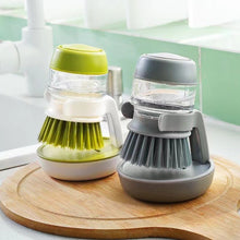 Load image into Gallery viewer, Dish Brush with Soap Dispenser Multi-use Soap Dispensing Scrub Brush for Household Universal Kitchen Dish Palm Brush with Tary
