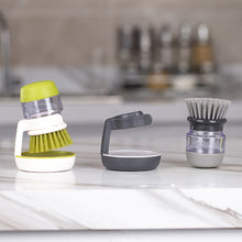 Load image into Gallery viewer, Dish Brush with Soap Dispenser Multi-use Soap Dispensing Scrub Brush for Household Universal Kitchen Dish Palm Brush with Tary
