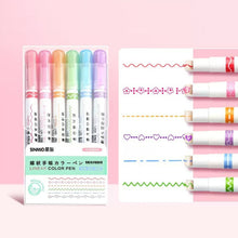Load image into Gallery viewer, 6Pcs/Set Flower Line Shape Highlighter Pen Roller Tip Curve Liner Marker Kawaii Korean Stationery School Office Supplies Gifts
