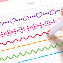 Load image into Gallery viewer, 6Pcs/Set Flower Line Shape Highlighter Pen Roller Tip Curve Liner Marker Kawaii Korean Stationery School Office Supplies Gifts
