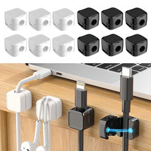 Load image into Gallery viewer, 6PCS Magnetic Cable Clips Cable Smooth Adjustable Cord Holder Under Desk Cable Management Wire Keeper Cable Organizer
