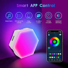 Load image into Gallery viewer, 6PCS Hexagonal Intelligent Sound Control Light Punch-Free Splicable RGB Magic Quantum Atmosphere Lights-Bluetooth /WIFI Version
