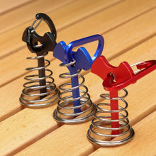 Load image into Gallery viewer, 1PC Multi-Functional Fishbone Nail Rope Buckle With Spring Outdoor Camping Tent Ceiling Fixed Lengthened Wind Rope Buckle
