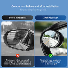 Load image into Gallery viewer, 2Pcs Car Rearview Rain Eyebrow Blind Spot Mirror Small Round Parking Mirror 360 Degrees Auxiliary Mirror Accessories

