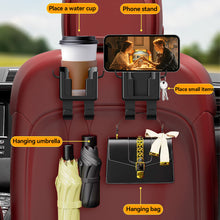 Load image into Gallery viewer, Multifunctional Car Seat Back Headrest Rod Hook Phone Holder Hook Automatic Water Cup Bracket Handbag Hooks
