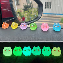Load image into Gallery viewer, 6Pcs Car Center Console Ornament Rearview Mirror Decoration Small Luminous Cats Doll Resin Auto Interior Accessories
