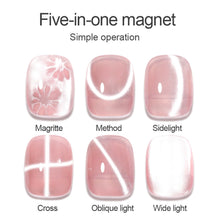 Load image into Gallery viewer, 5 in 1 Multifunctional Cross Magnet Nail Art Strong Magnetic Cat Eye Magnet Magnet Cat Eye Magnet Cat's Eye Nail Art Tools
