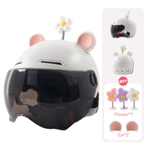 Load image into Gallery viewer, Universal Electric Motorcycle Helmet Vintage Open Face Helmet All Seasons Certified Safety Cap For Adult

