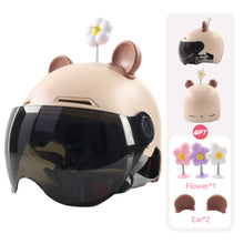 Load image into Gallery viewer, Universal Electric Motorcycle Helmet Vintage Open Face Helmet All Seasons Certified Safety Cap For Adult
