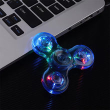 Load image into Gallery viewer, Crystal Luminous LED light Fidget Spinner Hand Top Spinners Glow in Dark EDC Stress Relief Toys Kids Adult Anti Stress Fidget Toys
