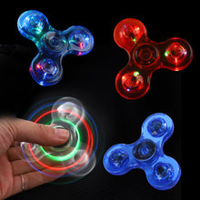 Load image into Gallery viewer, Crystal Luminous LED light Fidget Spinner Hand Top Spinners Glow in Dark EDC Stress Relief Toys Kids Adult Anti Stress Fidget Toys

