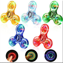 Load image into Gallery viewer, Crystal Luminous LED light Fidget Spinner Hand Top Spinners Glow in Dark EDC Stress Relief Toys Kids Adult Anti Stress Fidget Toys
