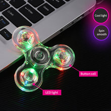 Load image into Gallery viewer, Crystal Luminous LED light Fidget Spinner Hand Top Spinners Glow in Dark EDC Stress Relief Toys Kids Adult Anti Stress Fidget Toys

