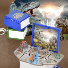 Load image into Gallery viewer, Funny 3D Folding Book Keyring Birthday Gift Fold Book Keychain 3D Popup Dinosaur Castle Christmas Surprise Anxiety Stress Children Kids Toy
