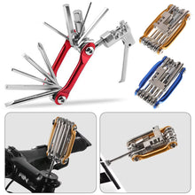 Load image into Gallery viewer, 11 in 1 Bicycle Repair Tool Kit Mountain Bike Wrench Screwdriver Chain Hex Spoke Multifunction Bicycle Repair Set Cycling Tool
