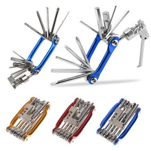 Load image into Gallery viewer, 11 in 1 Bicycle Repair Tool Kit Mountain Bike Wrench Screwdriver Chain Hex Spoke Multifunction Bicycle Repair Set Cycling Tool
