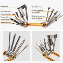 Load image into Gallery viewer, 11 in 1 Bicycle Repair Tool Kit Mountain Bike Wrench Screwdriver Chain Hex Spoke Multifunction Bicycle Repair Set Cycling Tool
